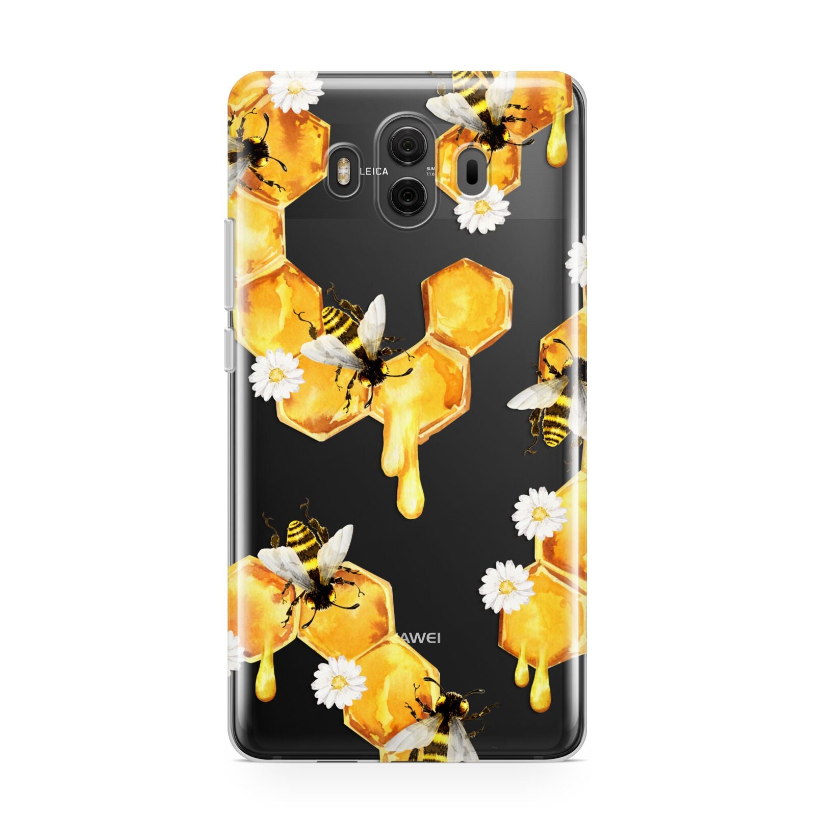 Honeycomb with Bees and Daisies Huawei Mate 10 Protective Phone Case