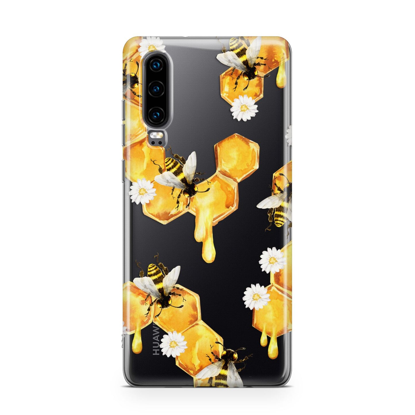 Honeycomb with Bees and Daisies Huawei P30 Phone Case