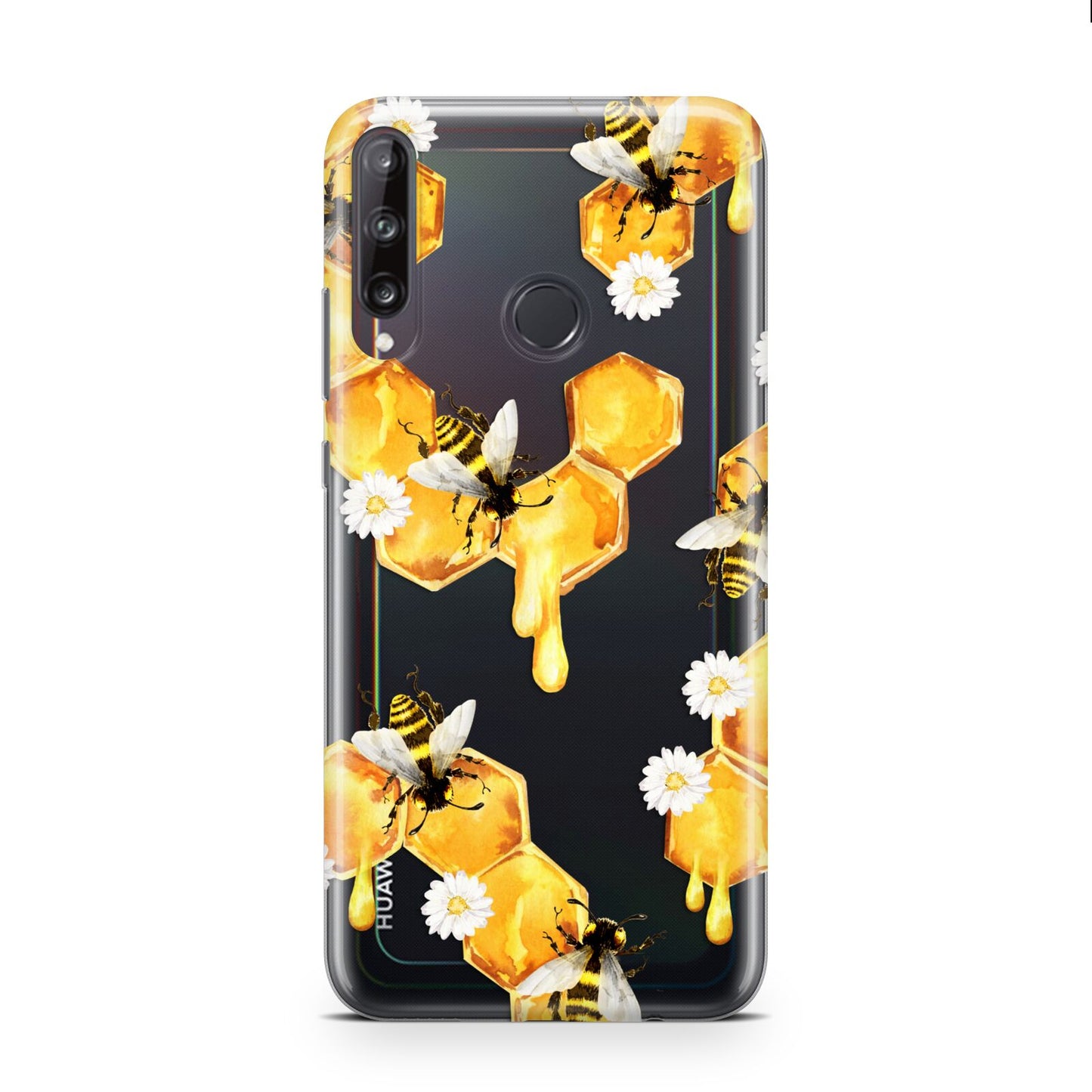 Honeycomb with Bees and Daisies Huawei P40 Lite E Phone Case