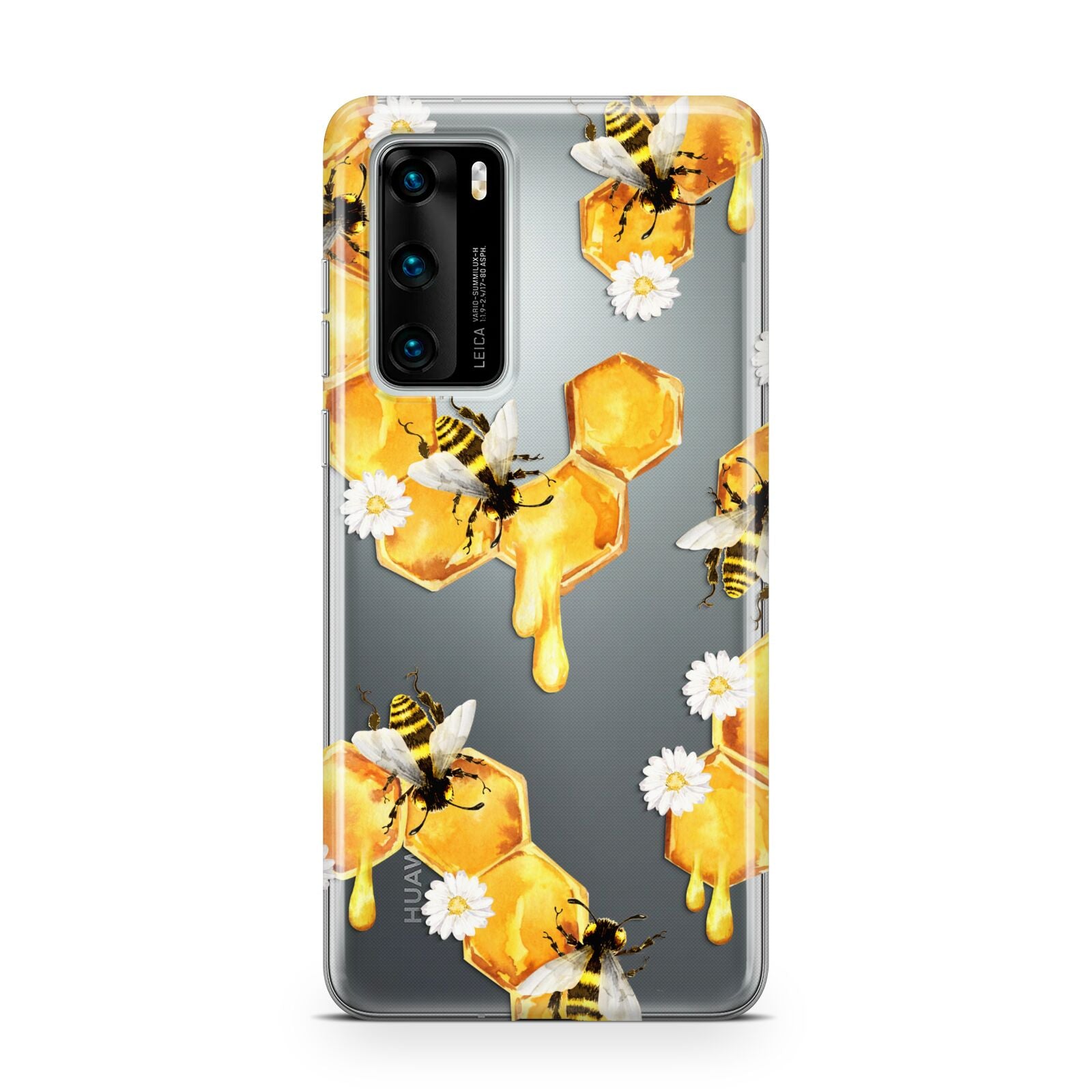 Honeycomb with Bees and Daisies Huawei P40 Phone Case