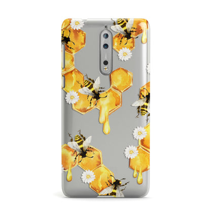 Honeycomb with Bees and Daisies Nokia Case