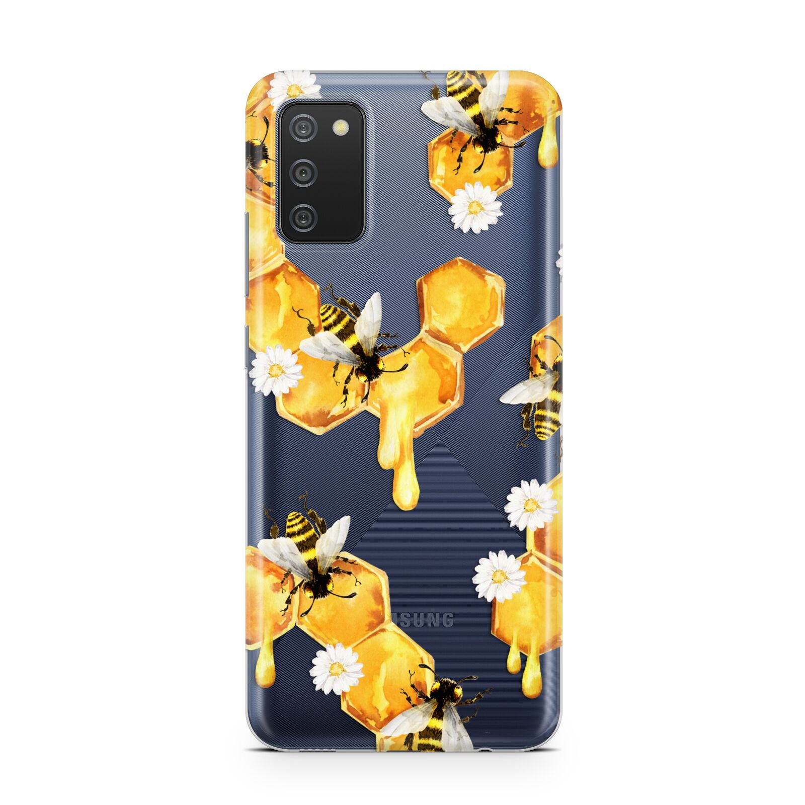 Honeycomb with Bees and Daisies Samsung A02s Case