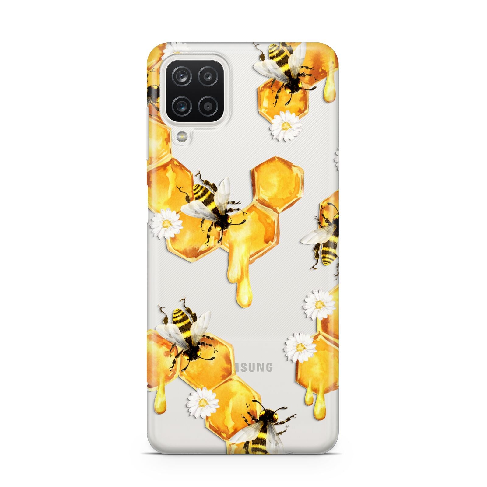 Honeycomb with Bees and Daisies Samsung A12 Case