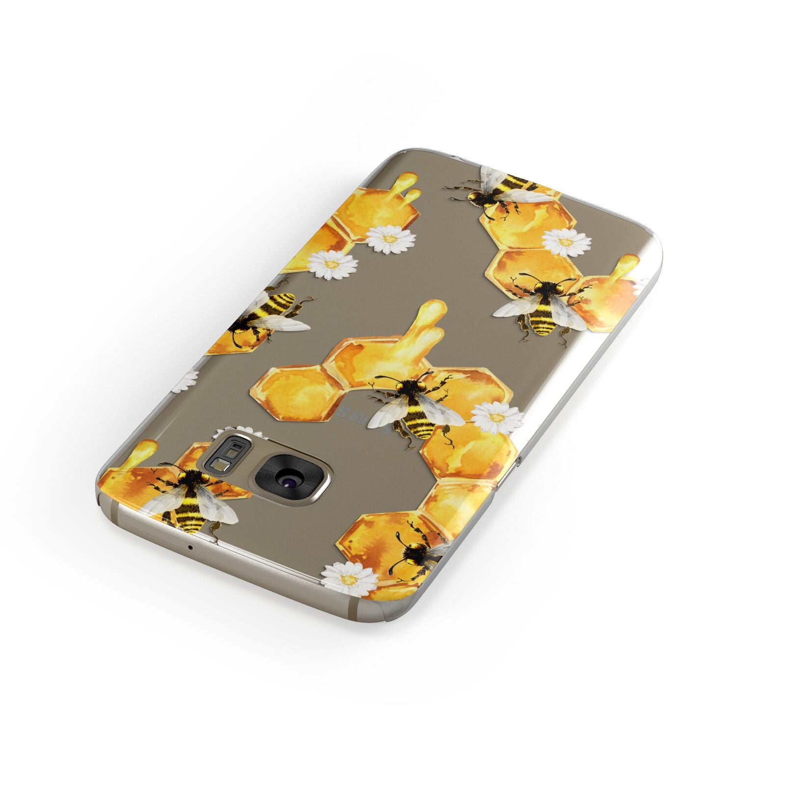 Honeycomb with Bees and Daisies Samsung Galaxy Case Front Close Up