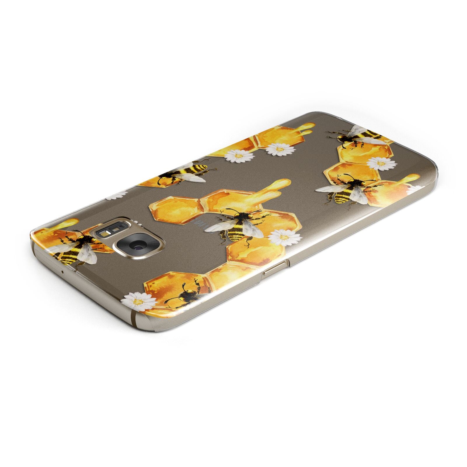 Honeycomb with Bees and Daisies Samsung Galaxy Case Top Cutout