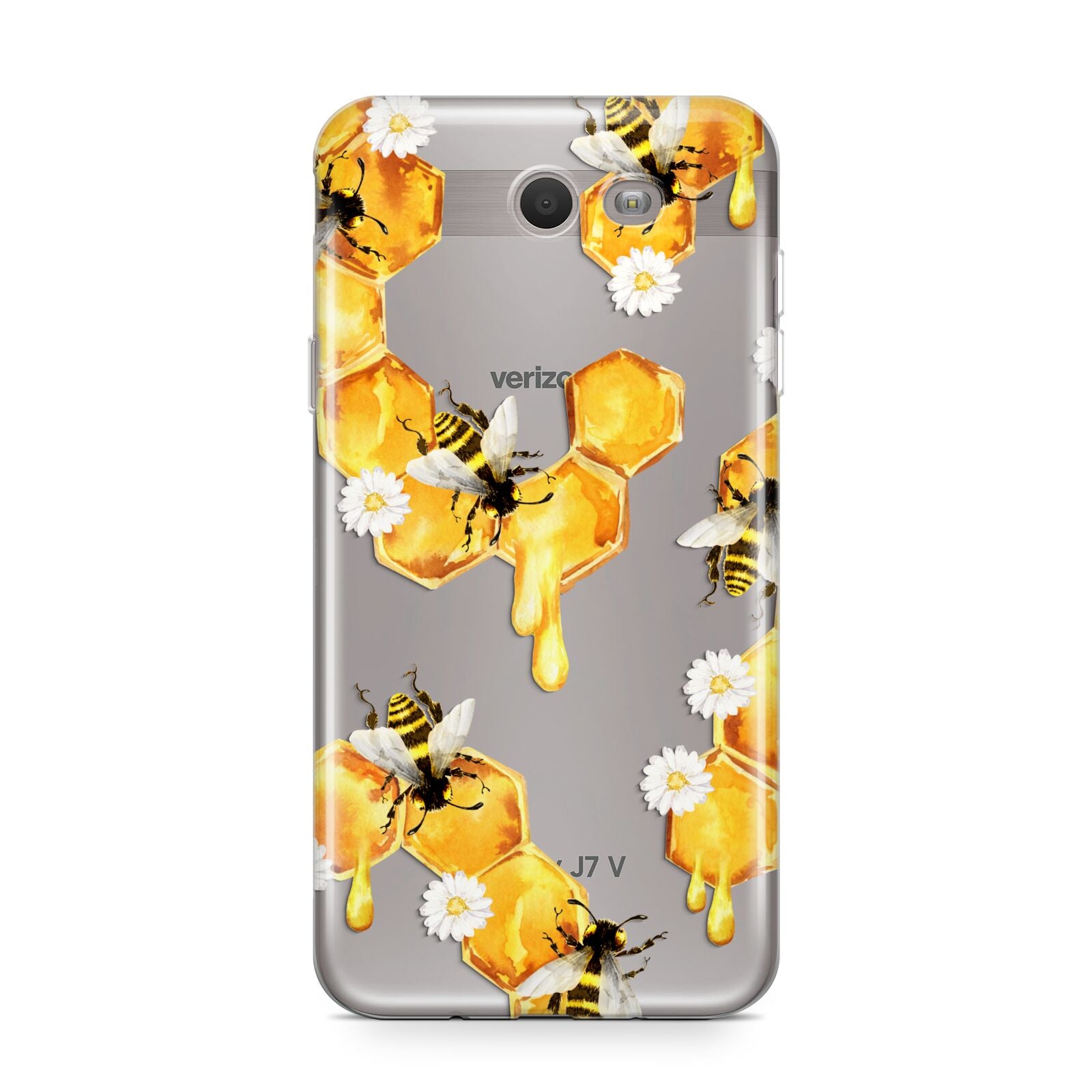 Honeycomb with Bees and Daisies Samsung Galaxy J7 2017 Case