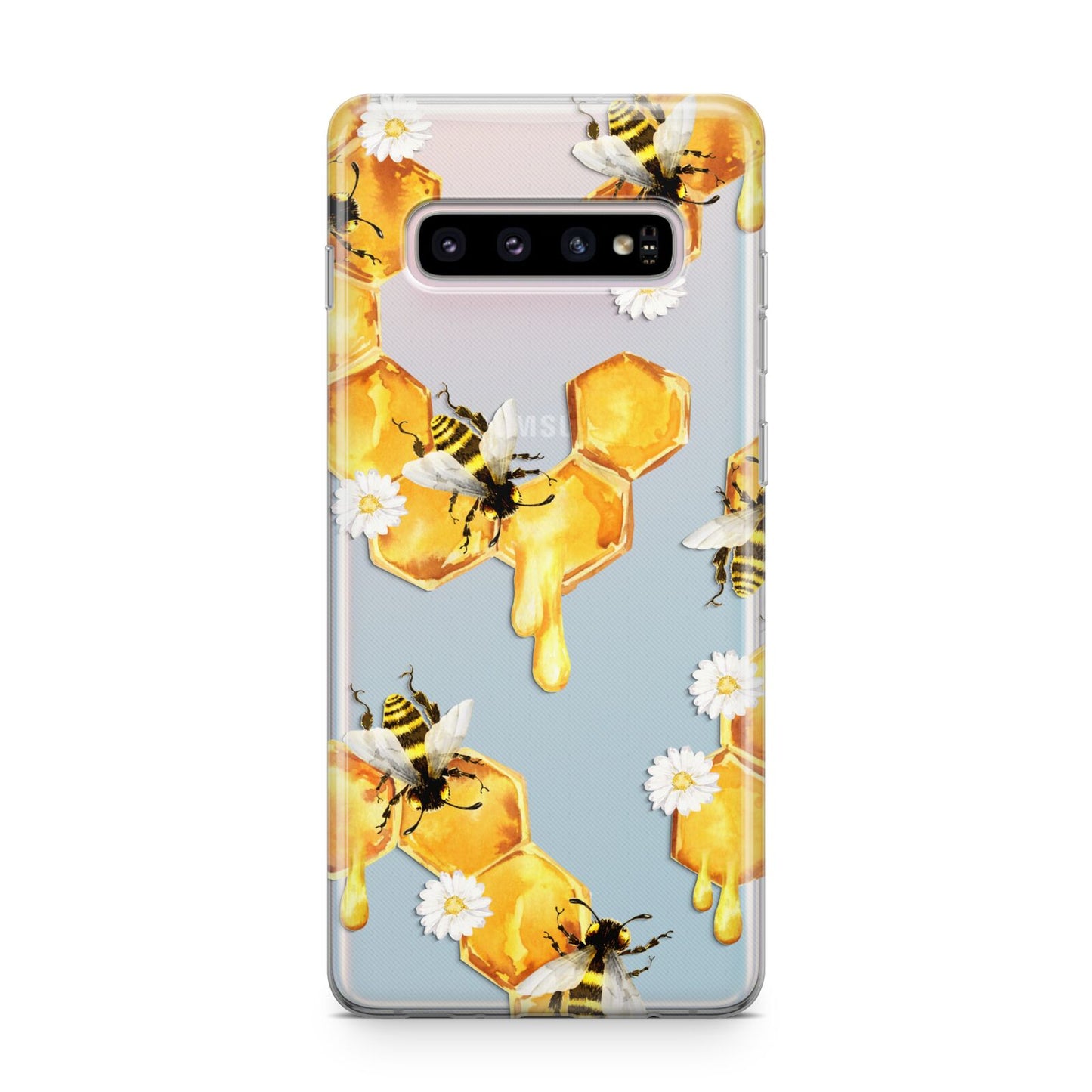 Honeycomb with Bees and Daisies Samsung Galaxy S10 Plus Case