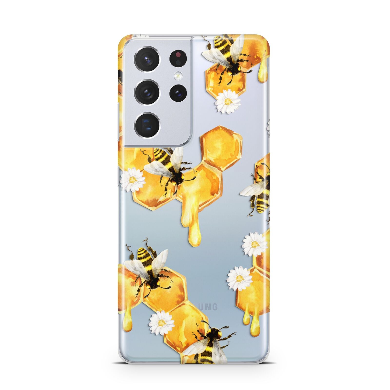 Honeycomb with Bees and Daisies Samsung S21 Ultra Case