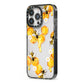 Honeycomb with Bees and Daisies iPhone 13 Pro Black Impact Case Side Angle on Silver phone