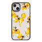 Honeycomb with Bees and Daisies iPhone 14 Plus Black Impact Case on Silver phone