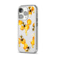 Honeycomb with Bees and Daisies iPhone 14 Pro Clear Tough Case Silver Angled Image