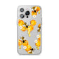 Honeycomb with Bees and Daisies iPhone 14 Pro Max Clear Tough Case Silver