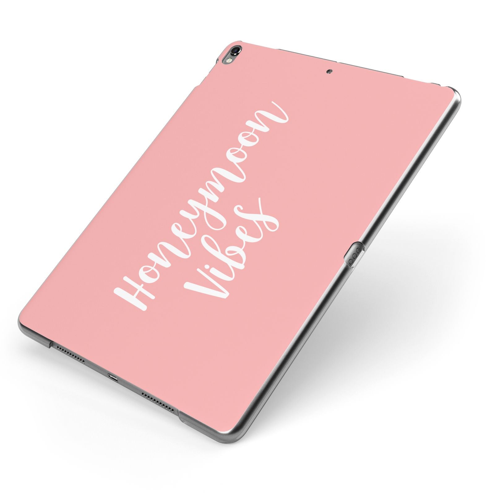 Honeymoon Vibes Apple iPad Case on Grey iPad Side View