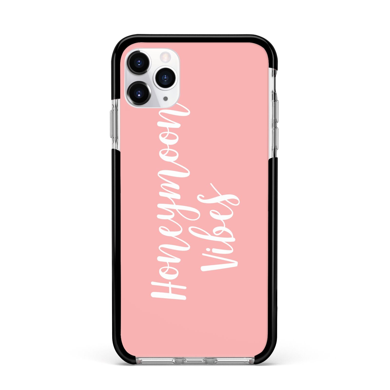 Honeymoon Vibes Apple iPhone 11 Pro Max in Silver with Black Impact Case