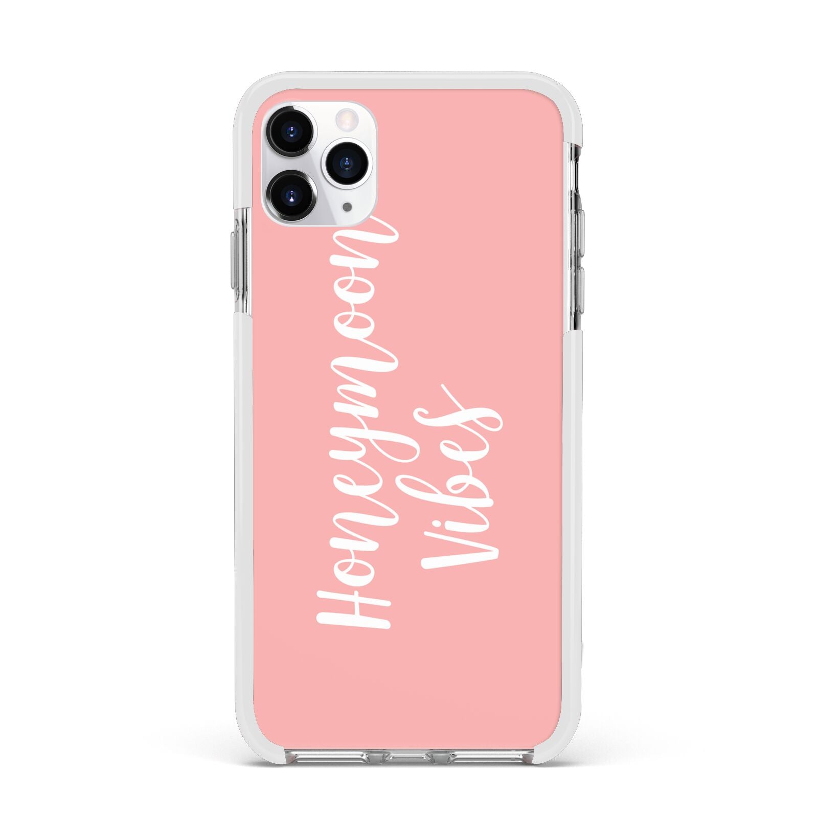 Honeymoon Vibes Apple iPhone 11 Pro Max in Silver with White Impact Case