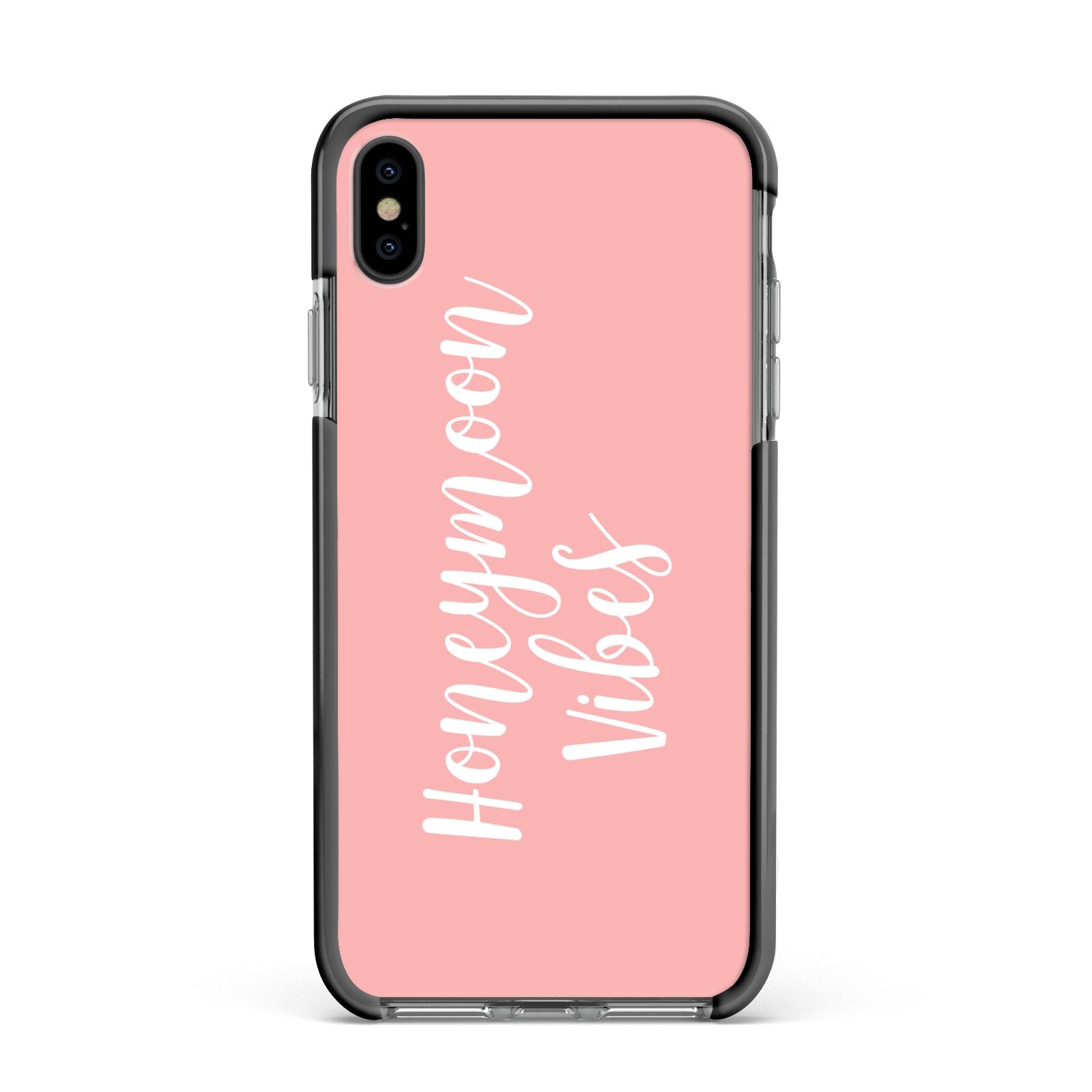 Honeymoon Vibes Apple iPhone Xs Max Impact Case Black Edge on Black Phone