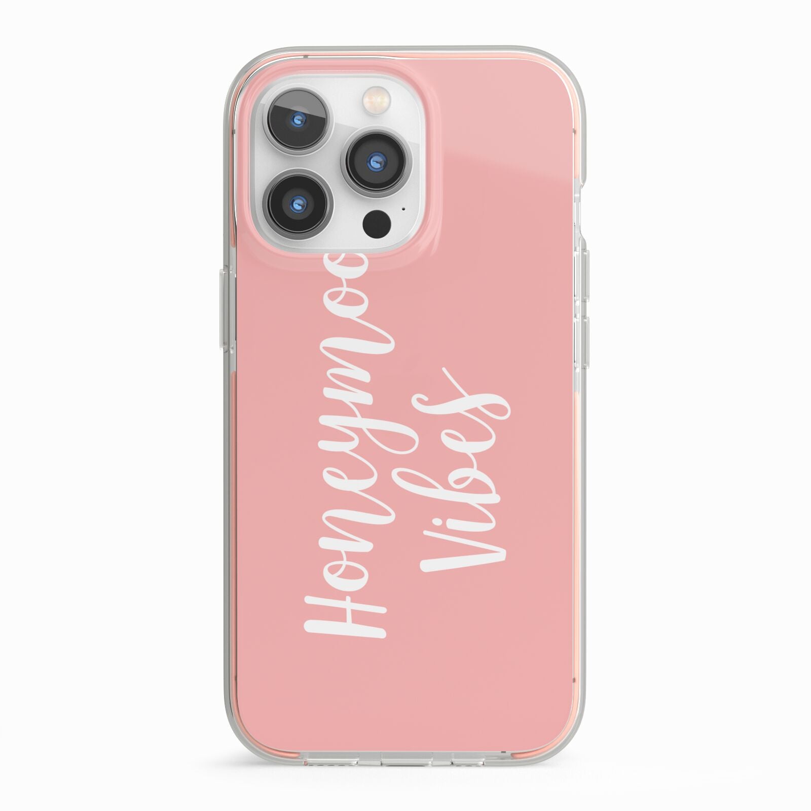 Honeymoon Vibes iPhone 13 Pro TPU Impact Case with Pink Edges