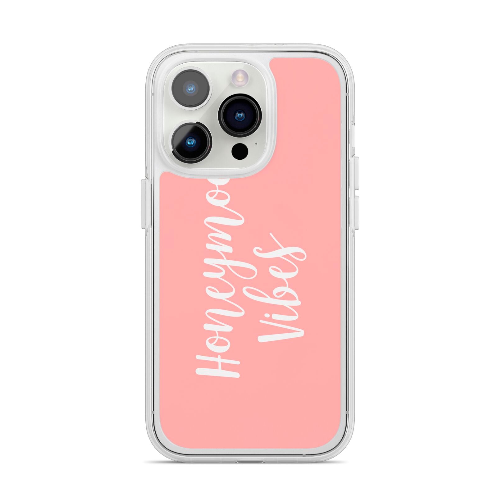 Honeymoon Vibes iPhone 14 Pro Clear Tough Case Silver