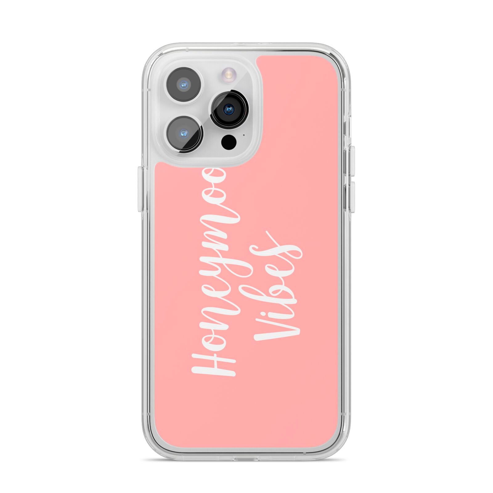 Honeymoon Vibes iPhone 14 Pro Max Clear Tough Case Silver