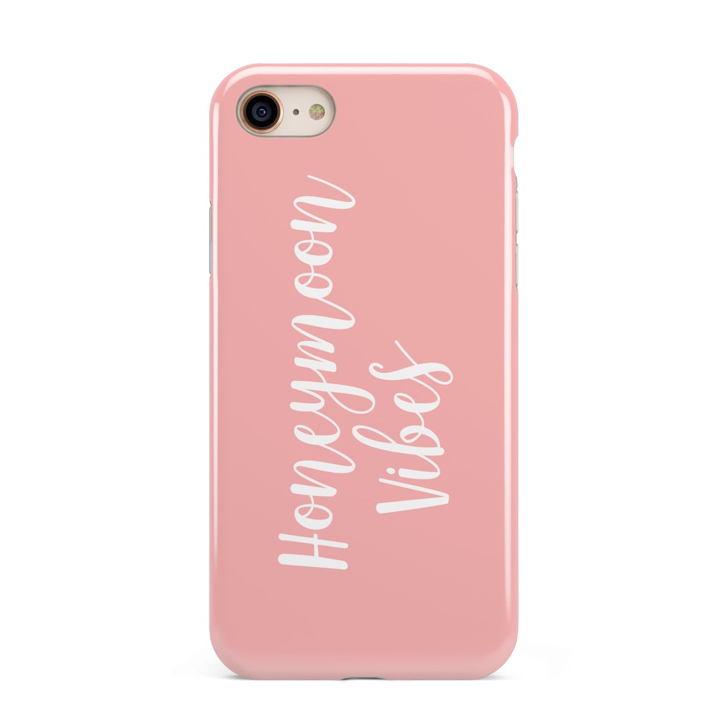 Honeymoon Vibes iPhone 8 3D Tough Case on Gold Phone