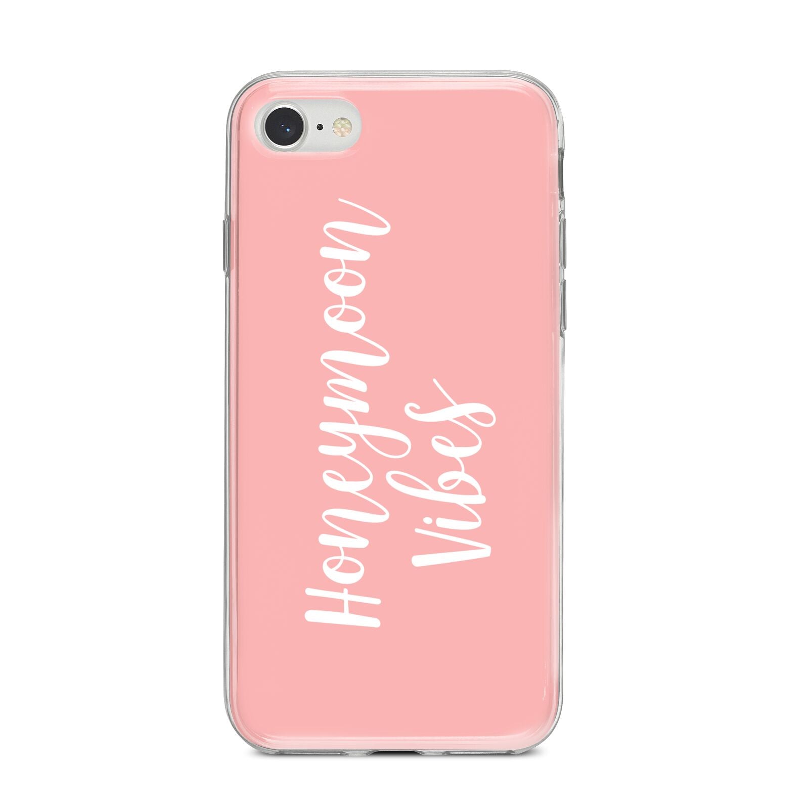 Honeymoon Vibes iPhone 8 Bumper Case on Silver iPhone