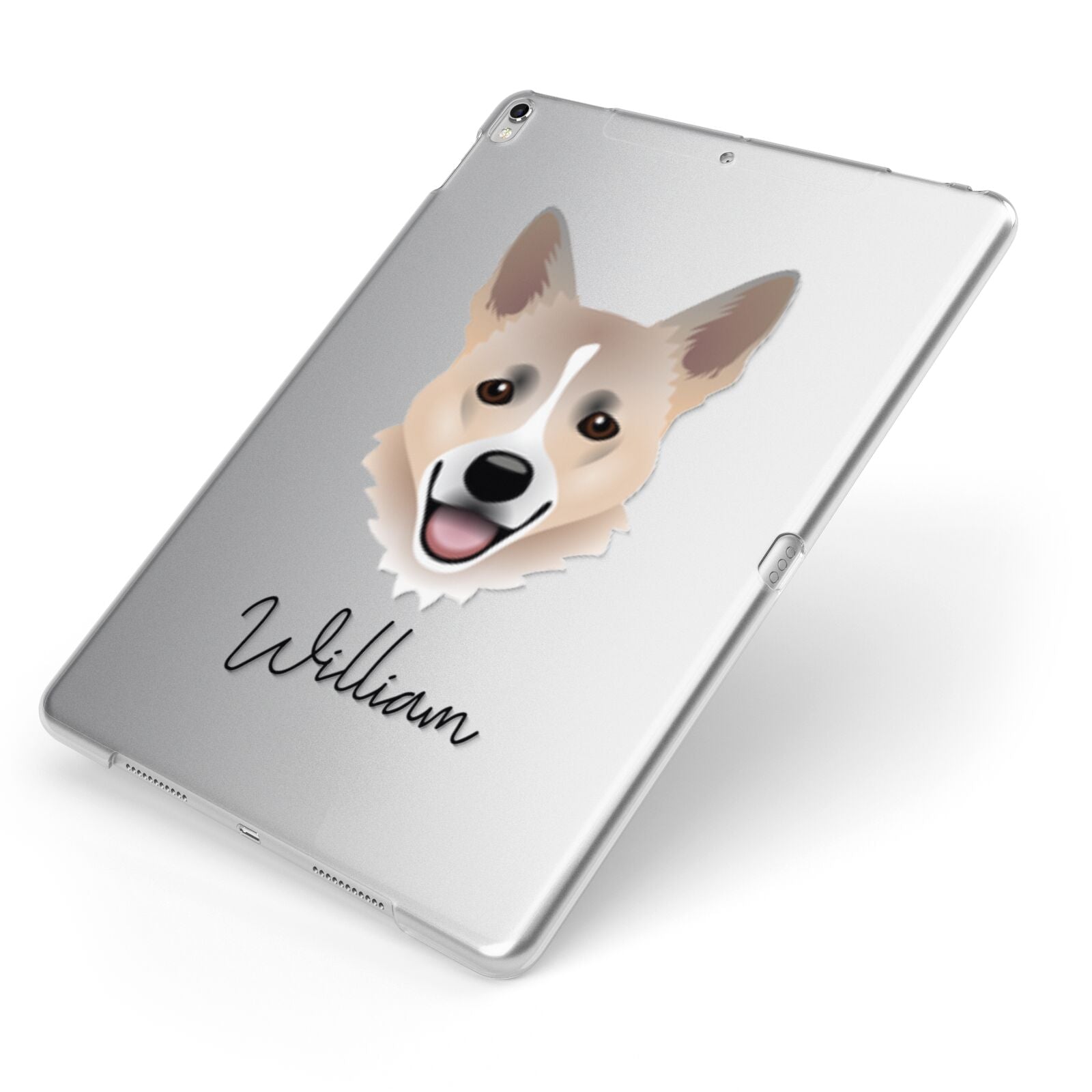 Horgi Personalised Apple iPad Case on Silver iPad Side View