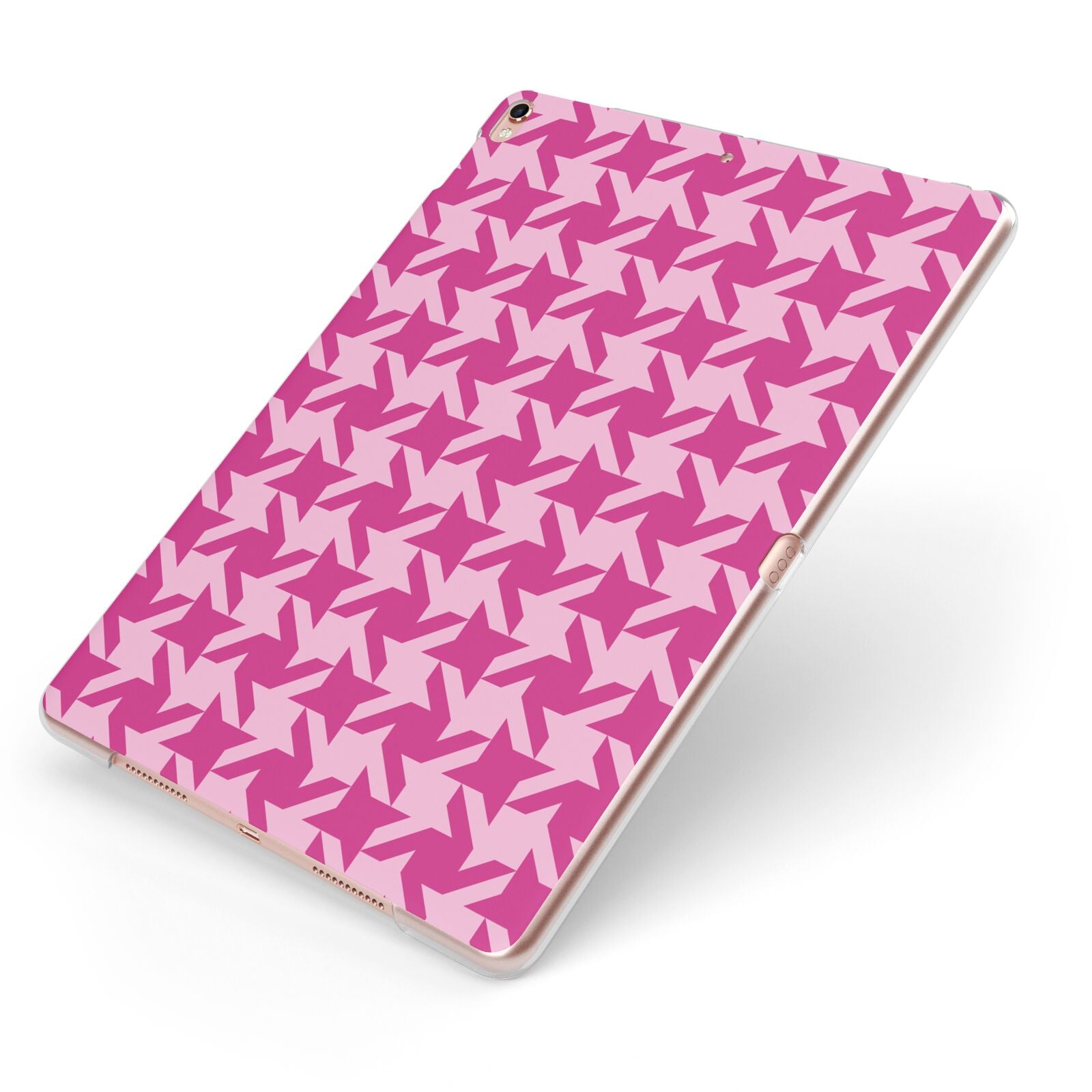 Houndstooth Apple iPad Case on Rose Gold iPad Side View