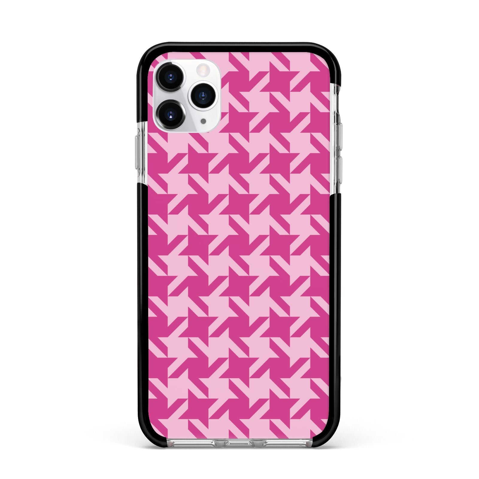 Houndstooth Apple iPhone 11 Pro Max in Silver with Black Impact Case