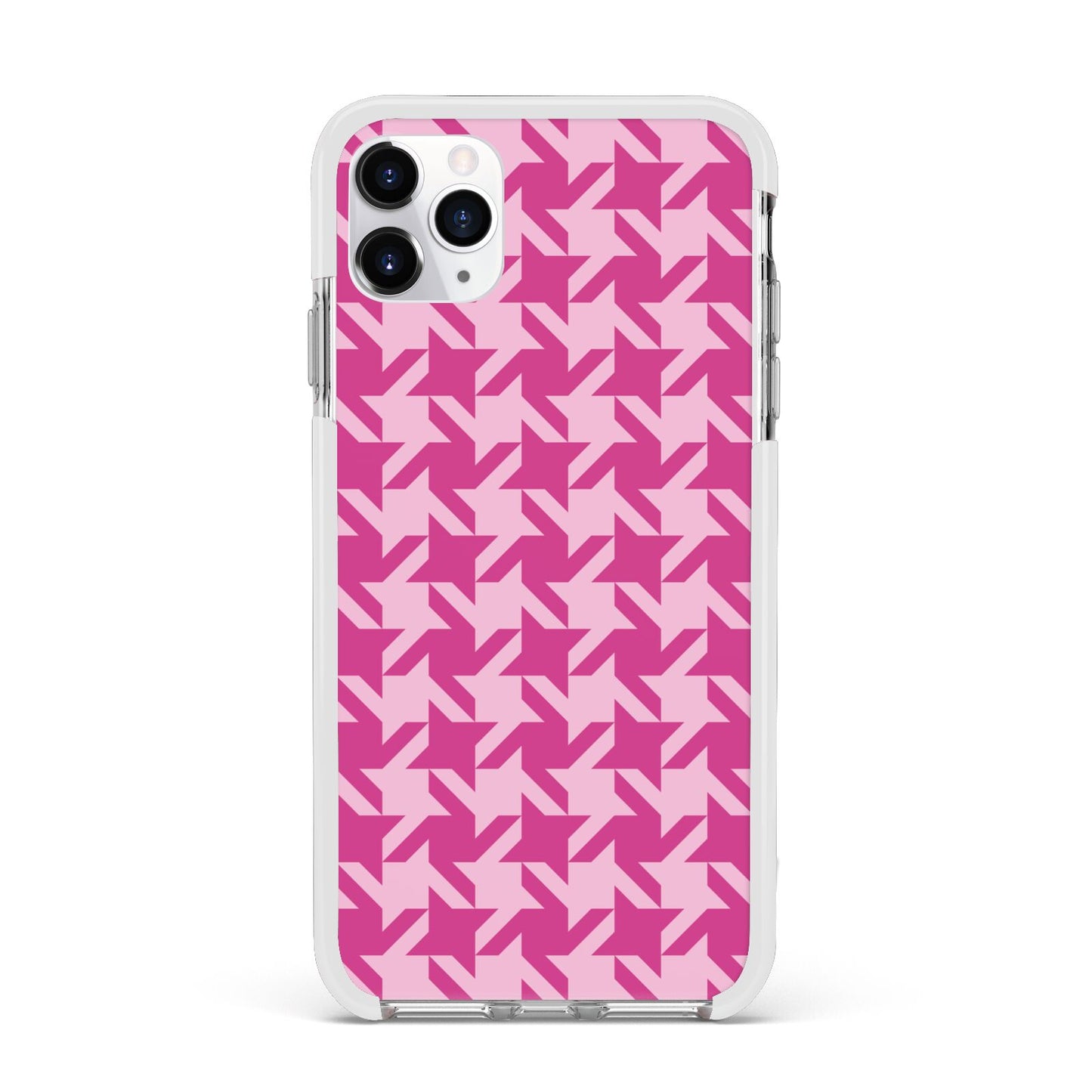 Houndstooth Apple iPhone 11 Pro Max in Silver with White Impact Case