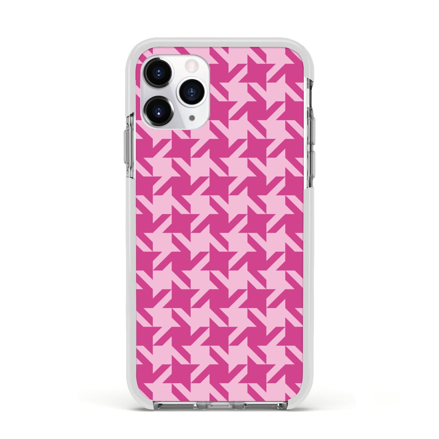 Houndstooth Apple iPhone 11 Pro in Silver with White Impact Case