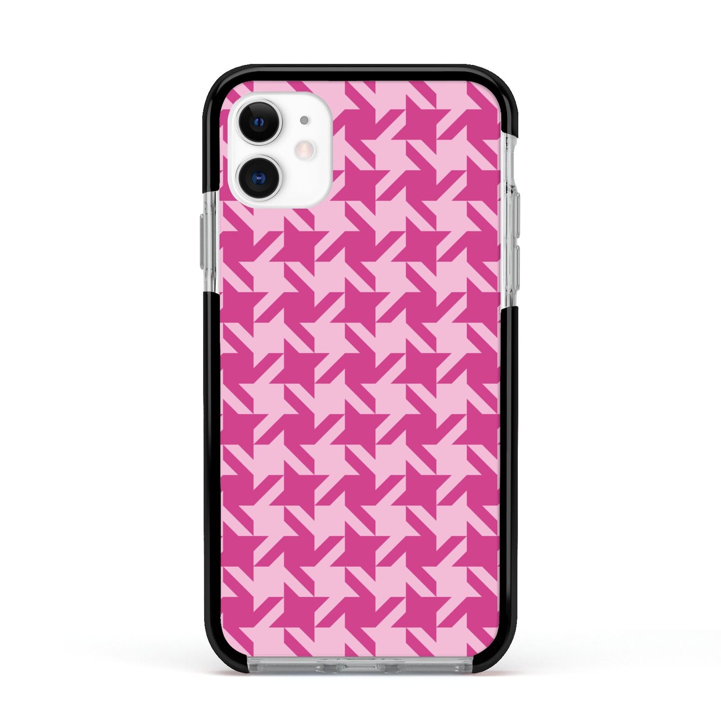 Houndstooth Apple iPhone 11 in White with Black Impact Case