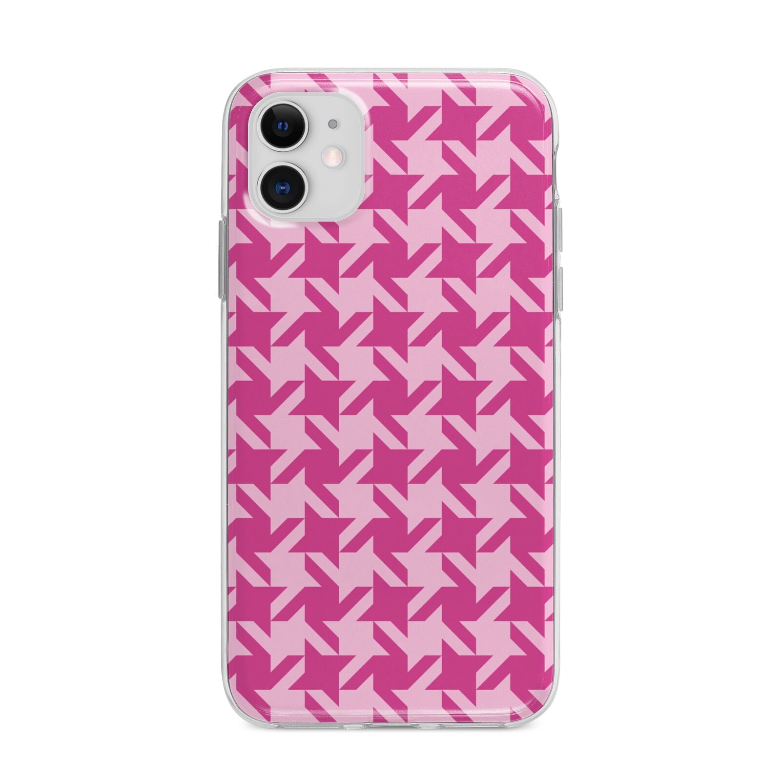 Houndstooth Apple iPhone 11 in White with Bumper Case