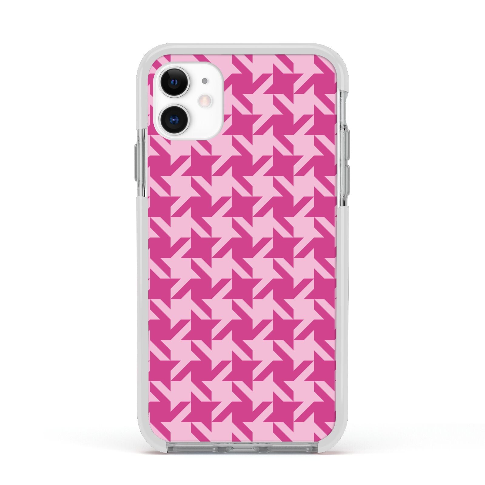 Houndstooth Apple iPhone 11 in White with White Impact Case