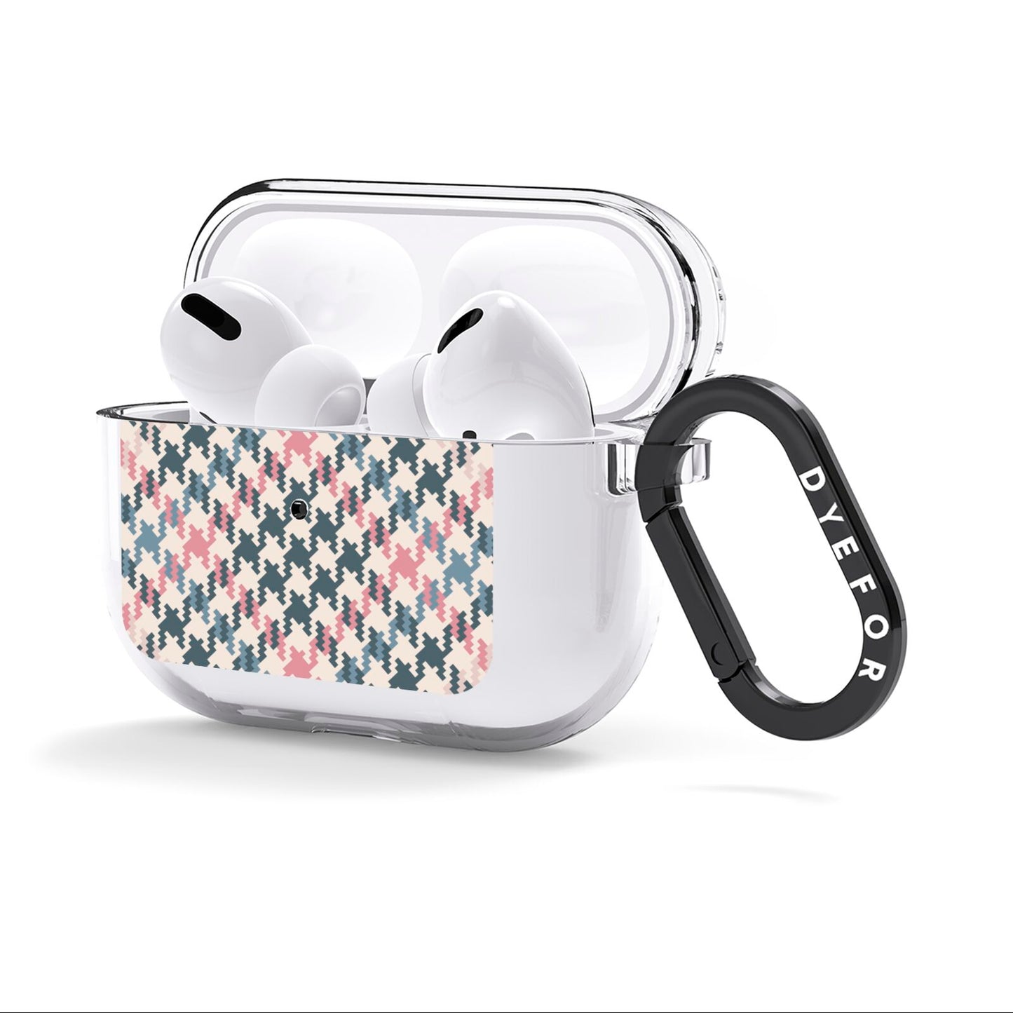 Houndstooth Fabric Effect AirPods Clear Case 3rd Gen Side Image