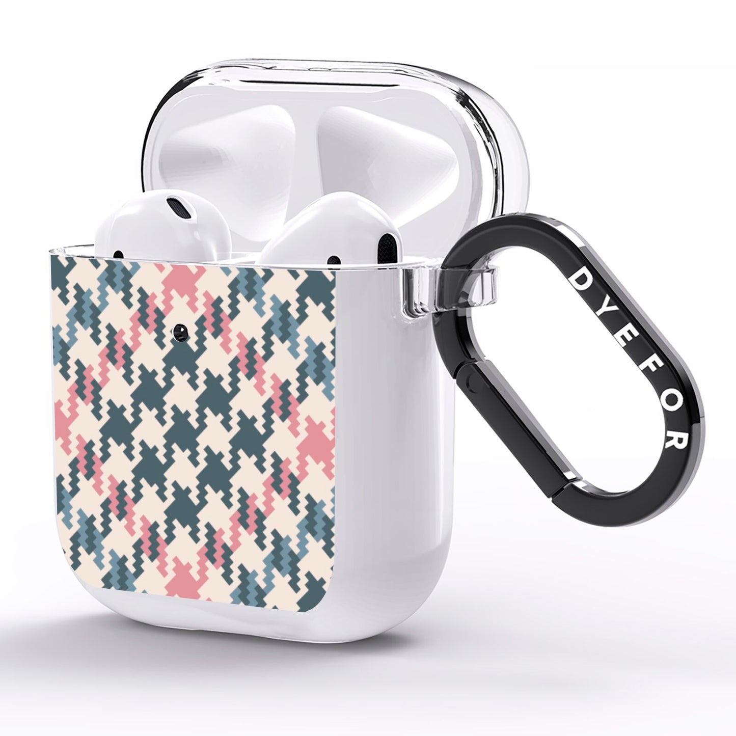 Houndstooth Fabric Effect AirPods Clear Case Side Image