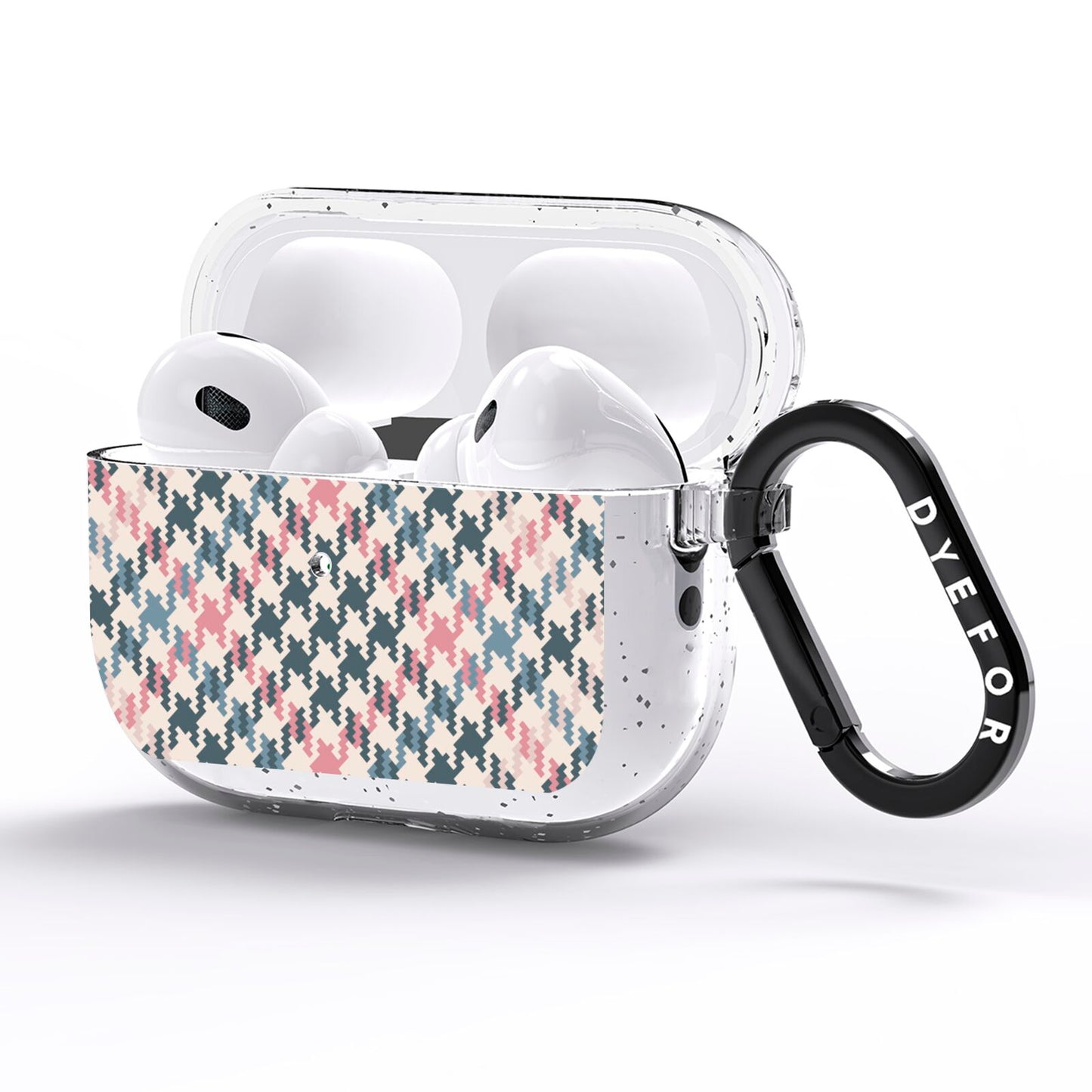 Houndstooth Fabric Effect AirPods Pro Glitter Case Side Image