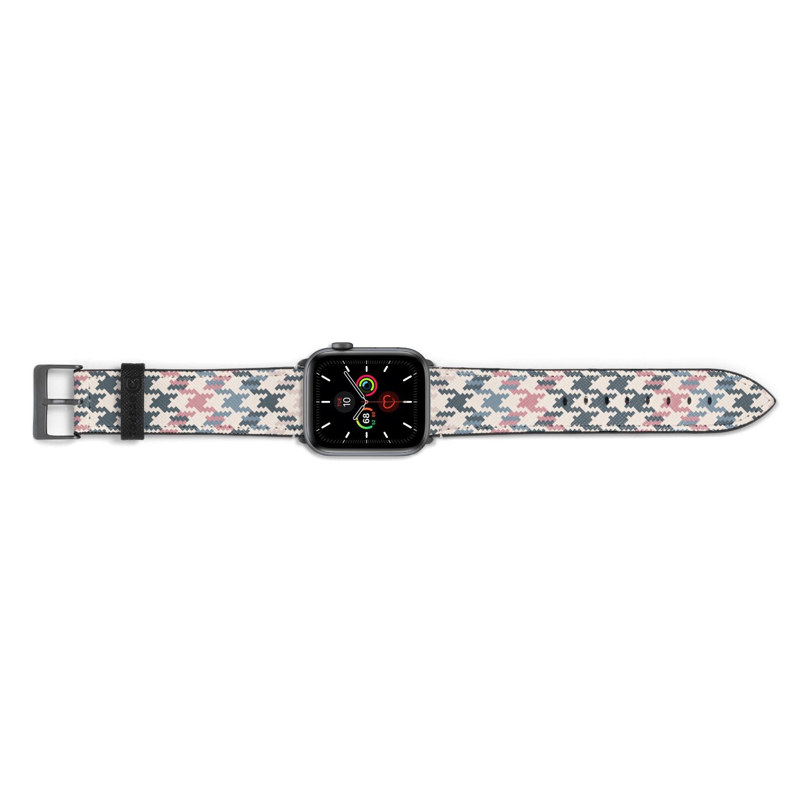 Houndstooth Fabric Effect Apple Watch Strap Landscape Image Space Grey Hardware