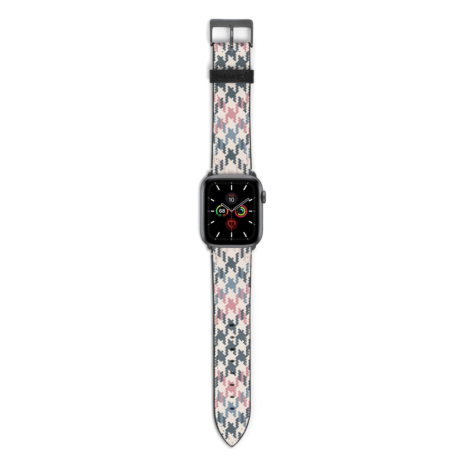 Houndstooth Fabric Effect Apple Watch Strap with Space Grey Hardware