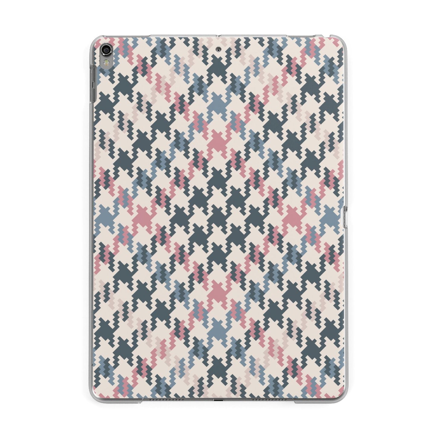 Houndstooth Fabric Effect Apple iPad Grey Case