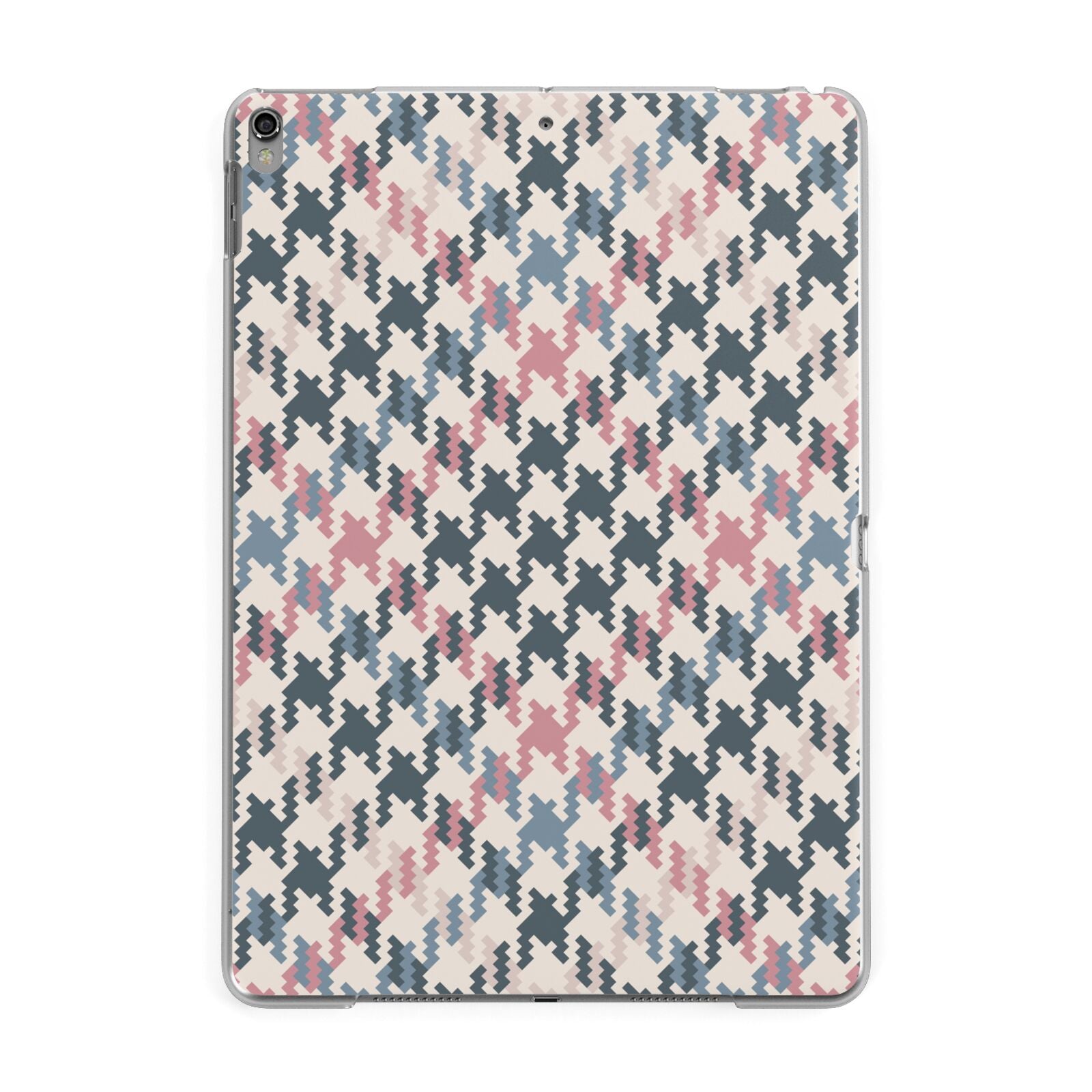 Houndstooth Fabric Effect Apple iPad Grey Case