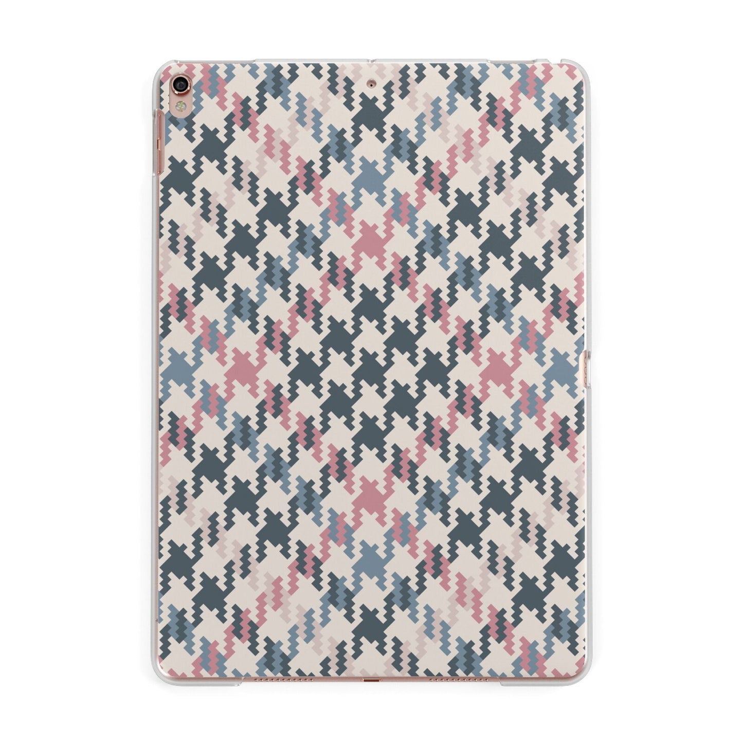 Houndstooth Fabric Effect Apple iPad Rose Gold Case