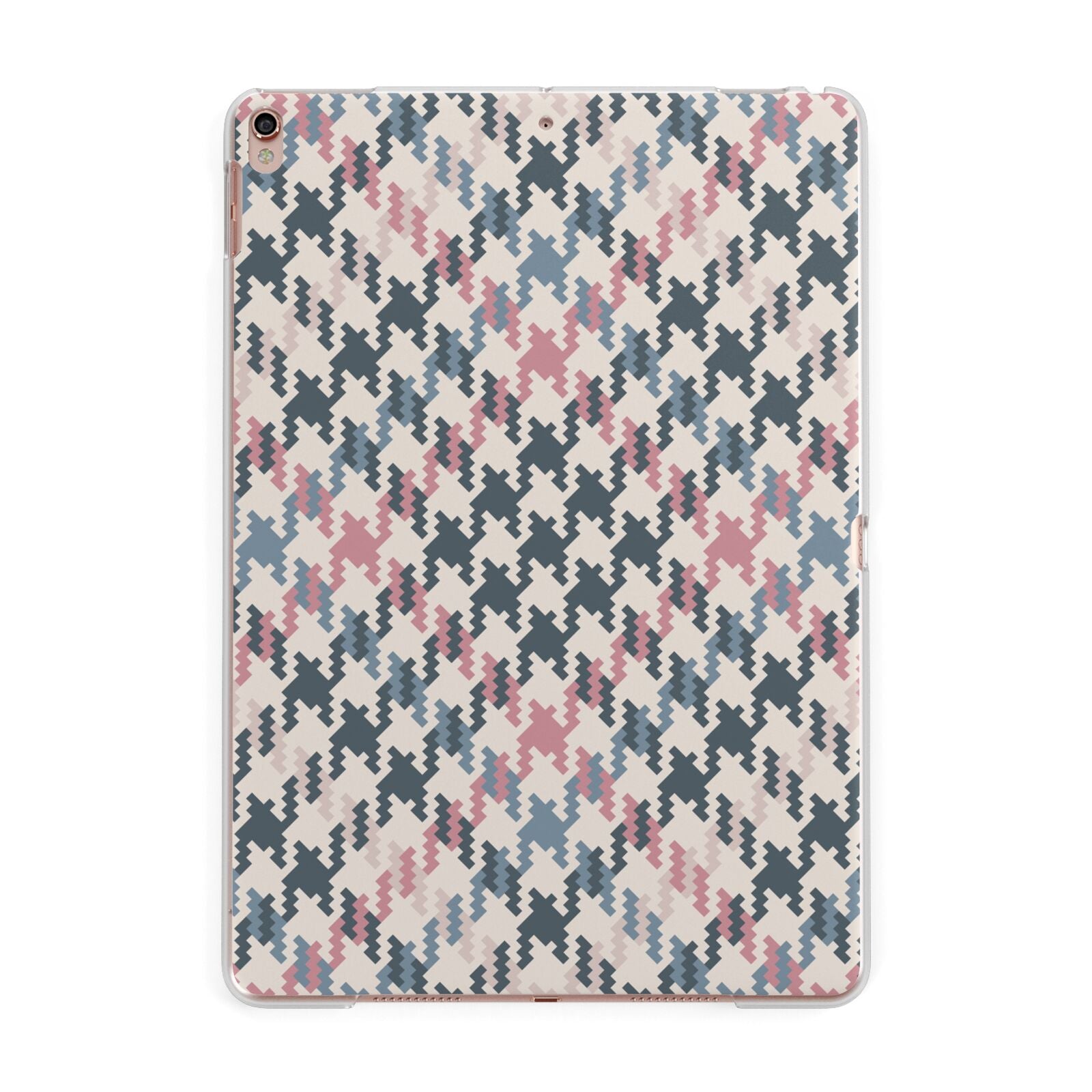 Houndstooth Fabric Effect Apple iPad Rose Gold Case