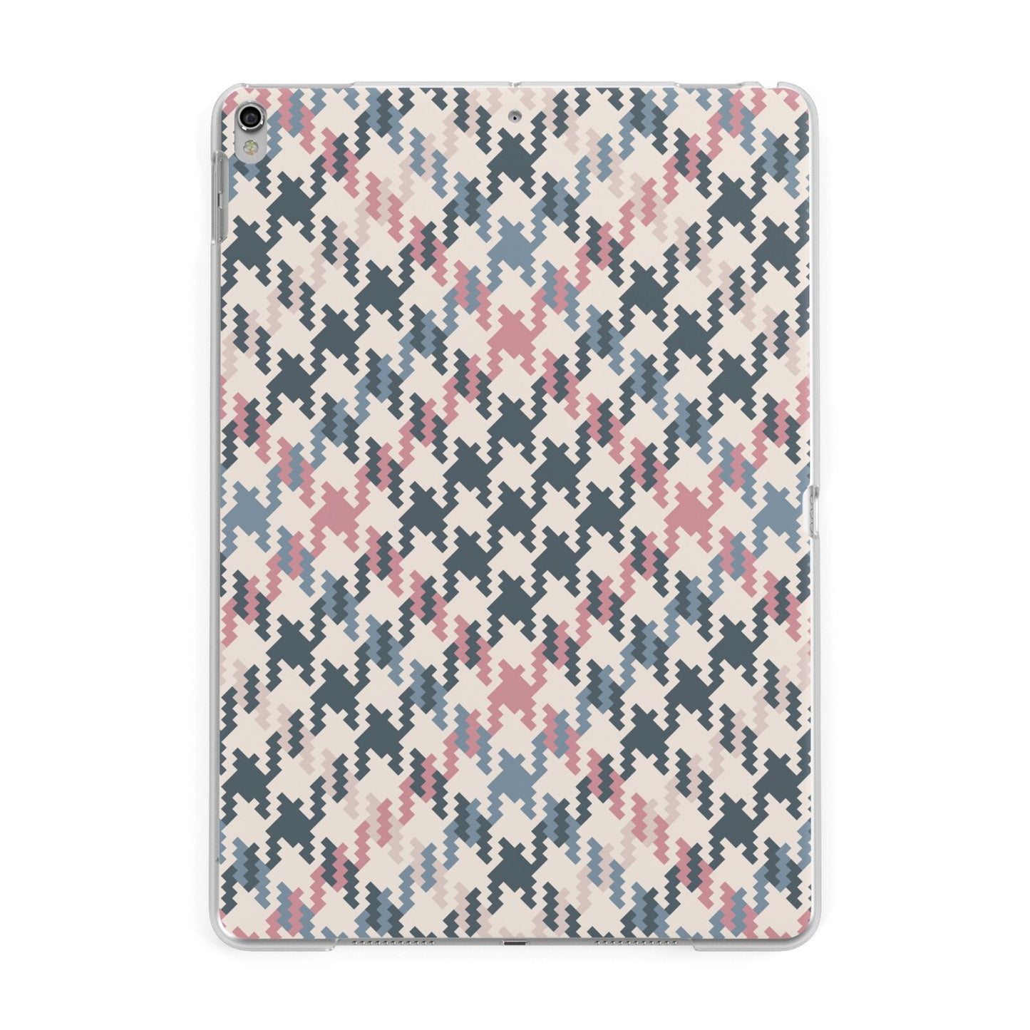 Houndstooth Fabric Effect Apple iPad Silver Case