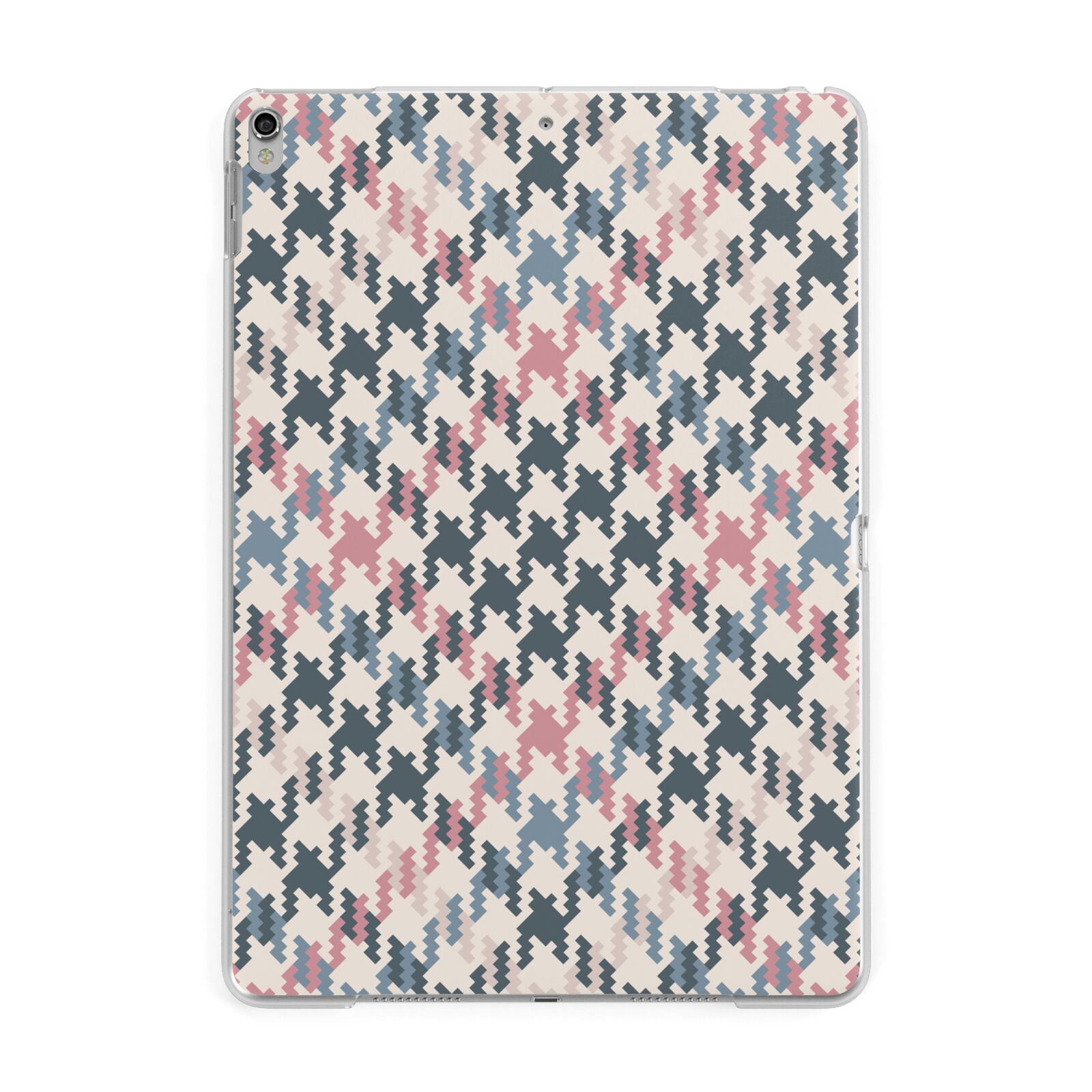 Houndstooth Fabric Effect Apple iPad Silver Case