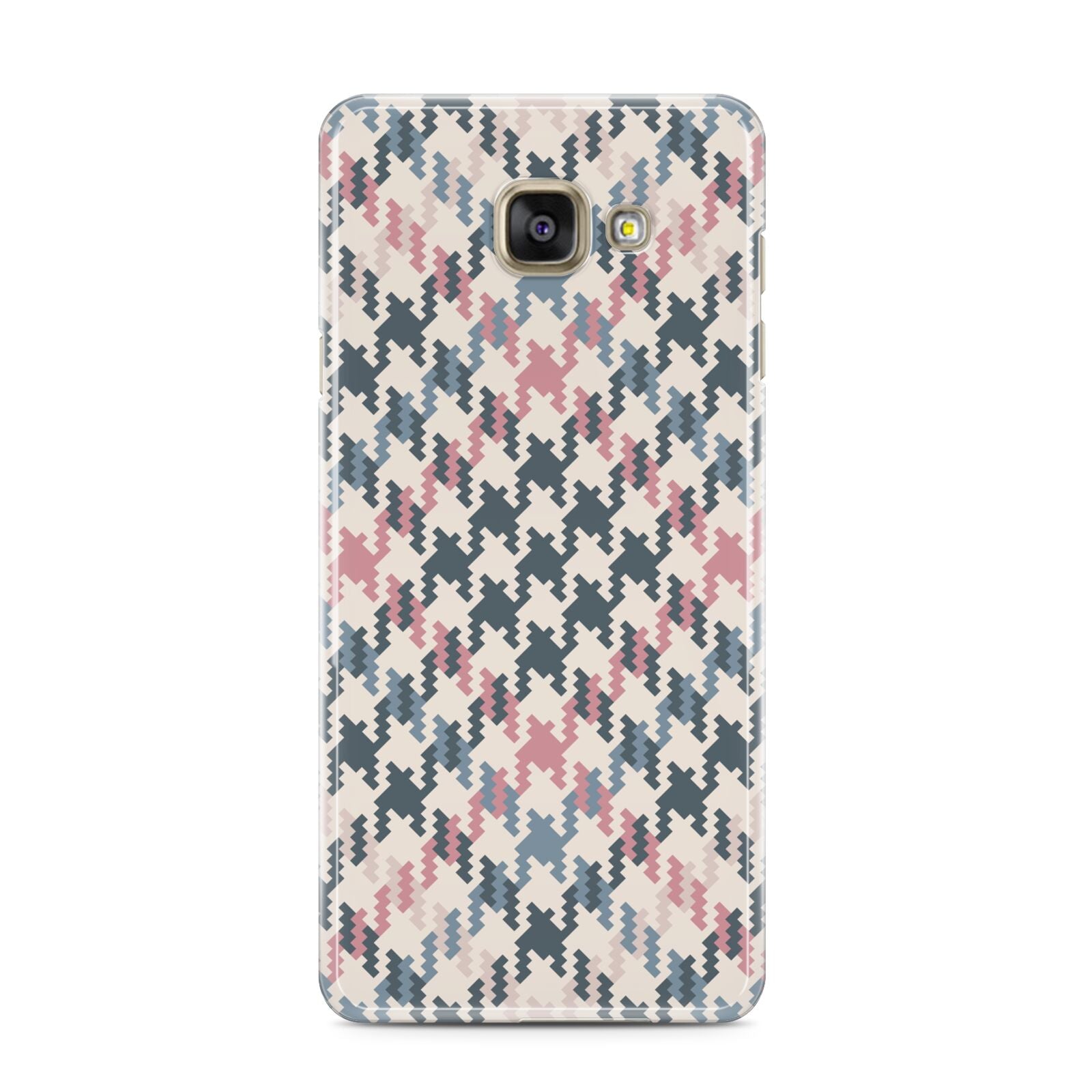 Houndstooth Fabric Effect Samsung Galaxy A3 2016 Case on gold phone