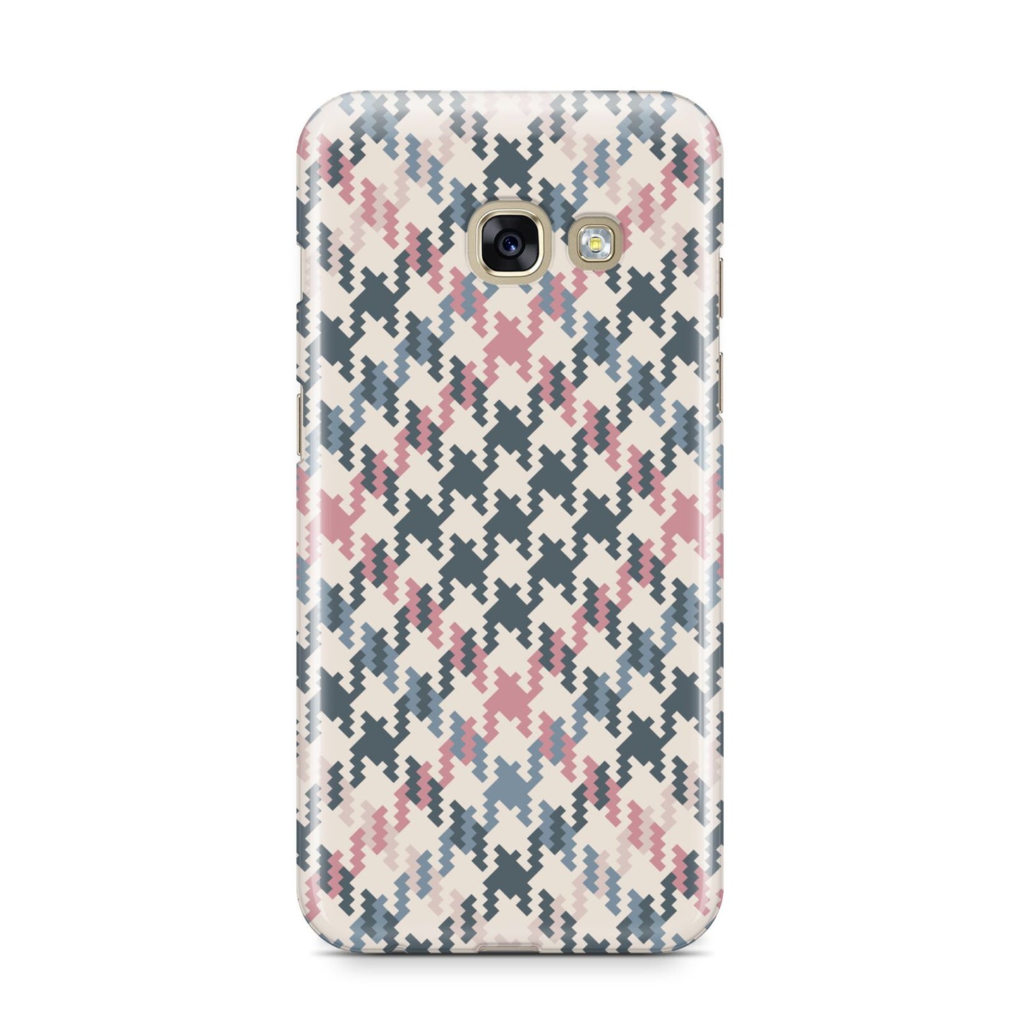 Houndstooth Fabric Effect Samsung Galaxy A3 2017 Case on gold phone