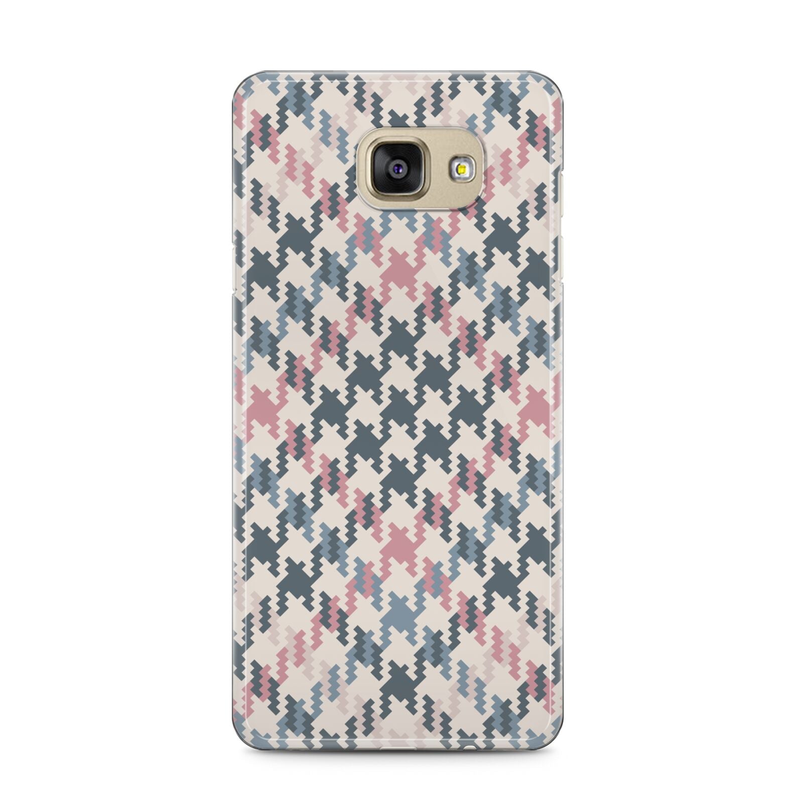 Houndstooth Fabric Effect Samsung Galaxy A5 2016 Case on gold phone