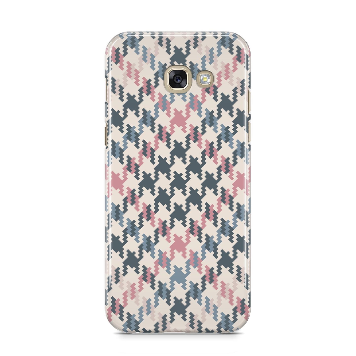 Houndstooth Fabric Effect Samsung Galaxy A5 2017 Case on gold phone