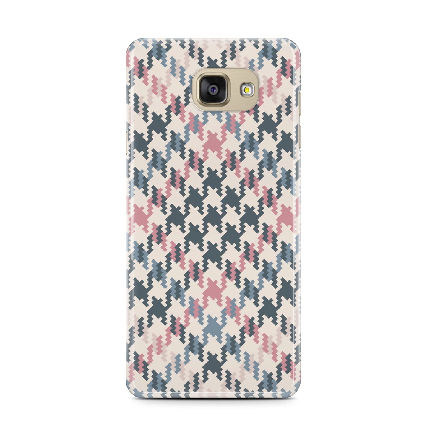 Houndstooth Fabric Effect Samsung Galaxy A7 2016 Case on gold phone