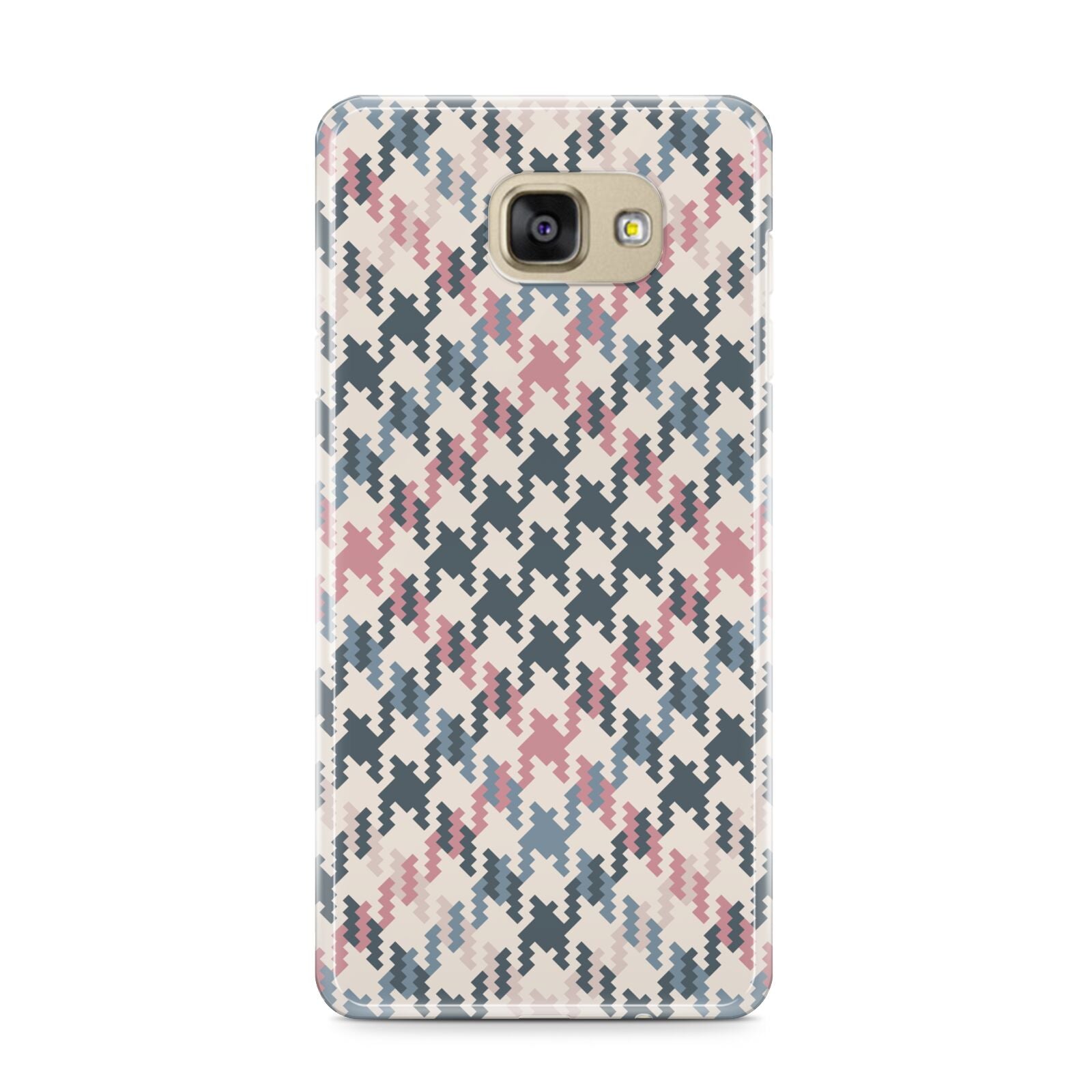 Houndstooth Fabric Effect Samsung Galaxy A9 2016 Case on gold phone